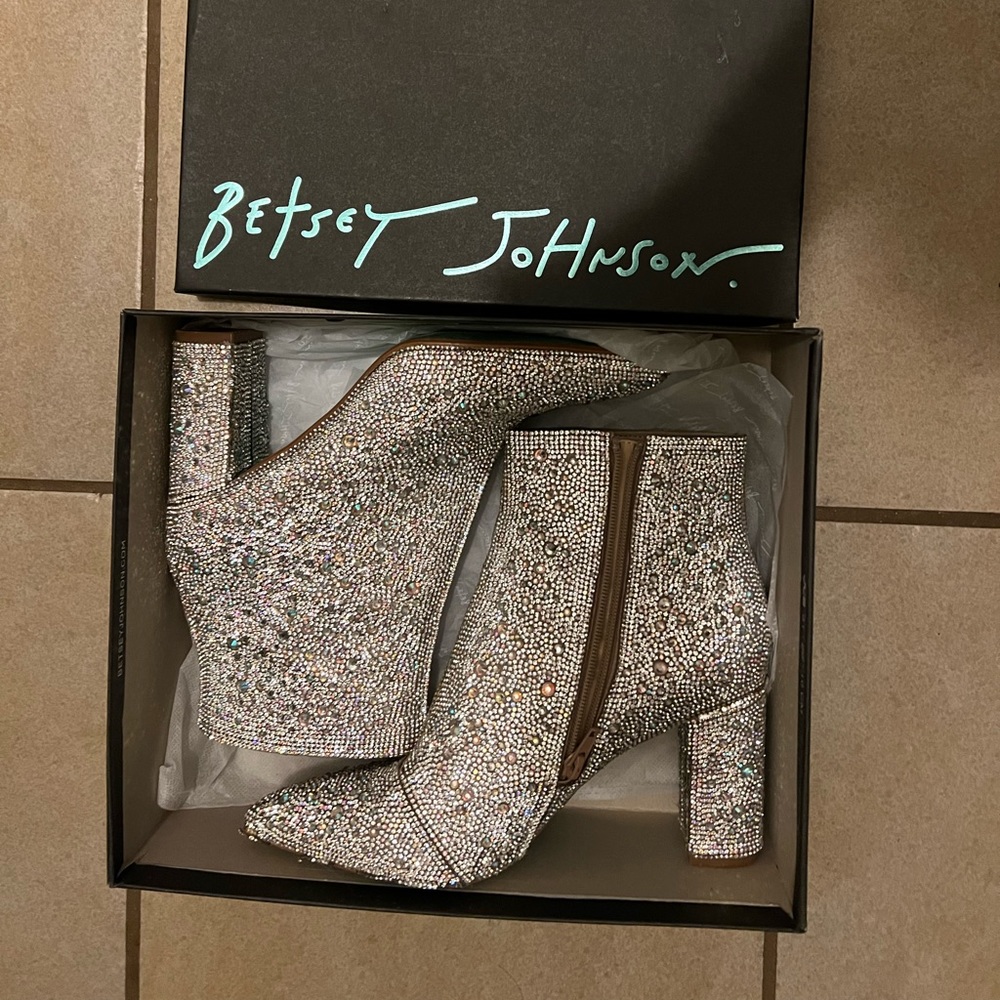 Betsey Johnson Cady Rhinestone BootsWorn once. Perfect condition! Make an offer!